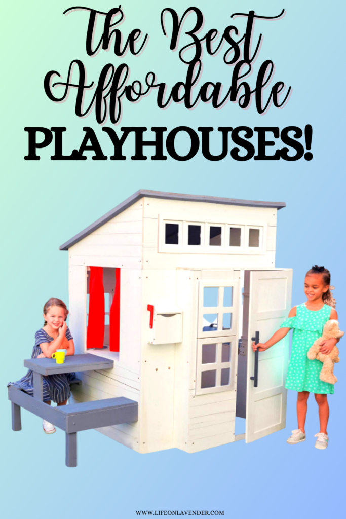 Affordable wooden playhouses. Pinterest Pin