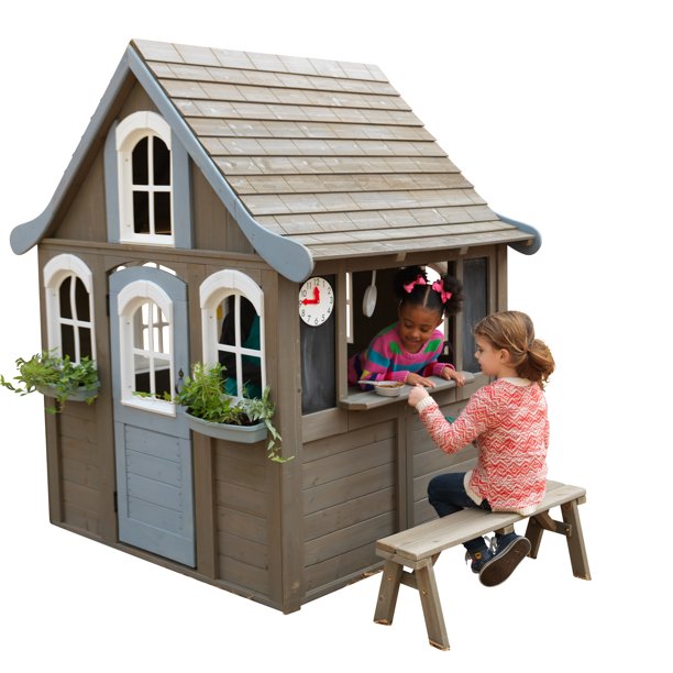 This is one of the best wooden playhouses on Pinterest for a makeover. It has been so many times and turns out so cute!