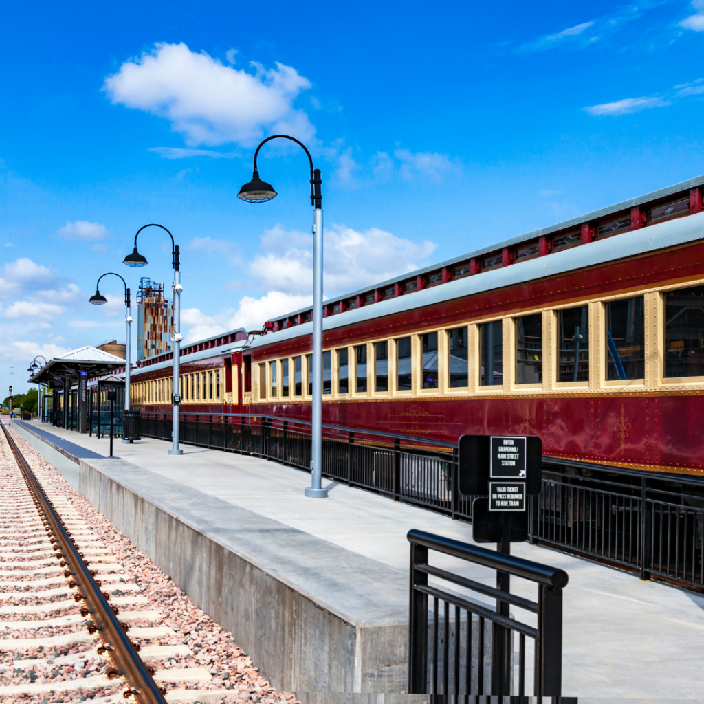 The Grapevine Vintage Railroad is one of the most famous, iconic things to do in Grapevine TX. There are events for the kids, wine trains and Thomas the Train comes through!