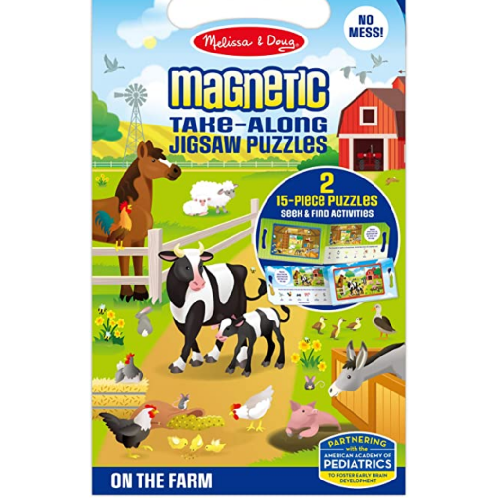 magnetic jigsaw puzzles are small and lightweight, making them ideal toddler toys for plane!